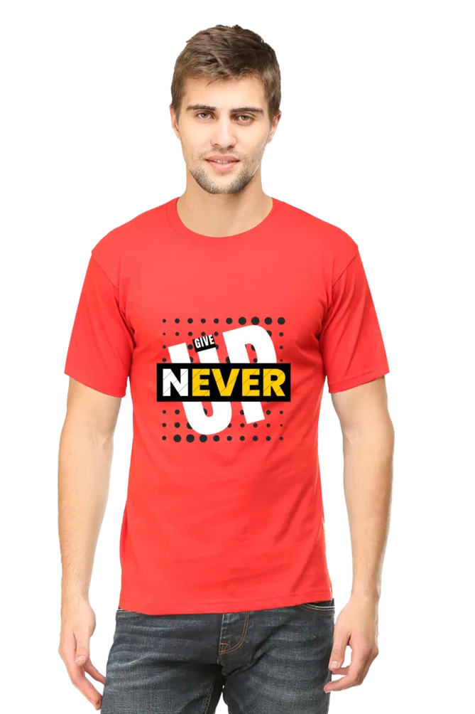 Never Give Up Round Neck Classic T-Shirt