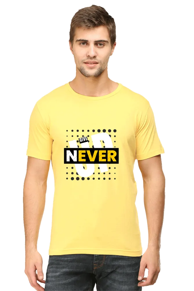 Never Give Up Round Neck Classic T-Shirt