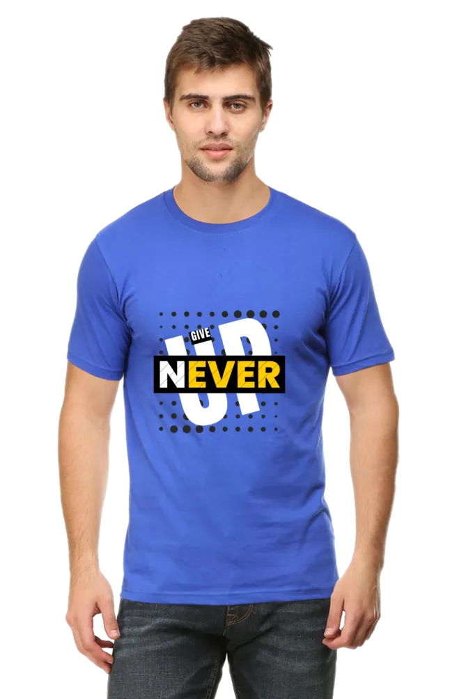 Never Give Up Round Neck Classic T-Shirt