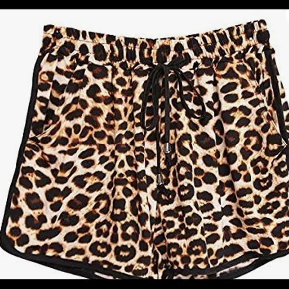 NWT Women's Fashion Summer Leopard Beach Shorts Casual Short Pants