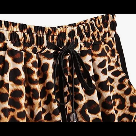 NWT Women's Fashion Summer Leopard Beach Shorts Casual Short Pants