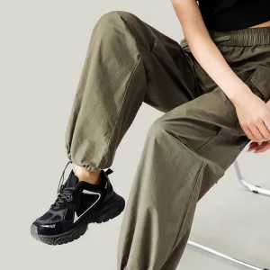 Olive Parachute Cargo Pocket Trousers