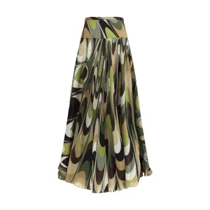 Onde print long Skirt