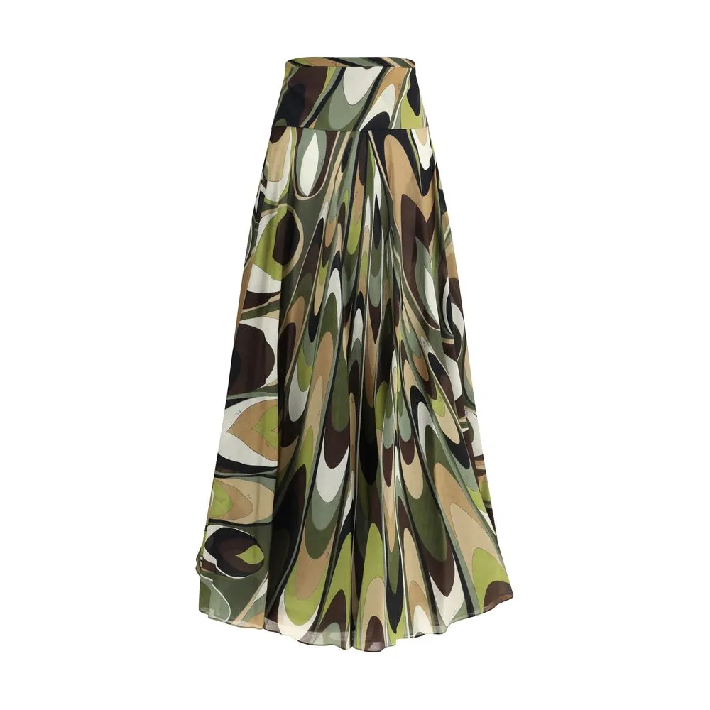 Onde print long Skirt