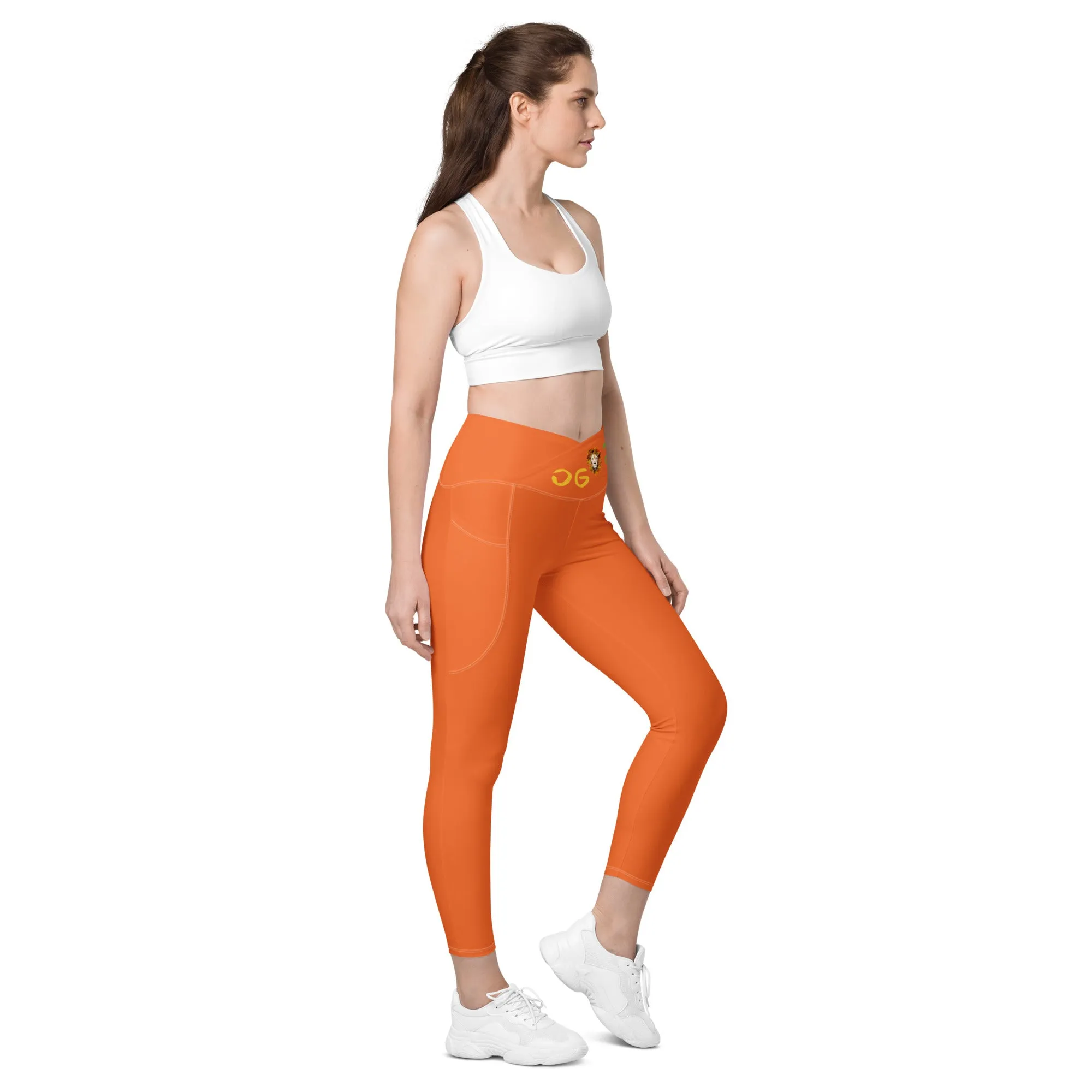 Orange Crossover Leggings