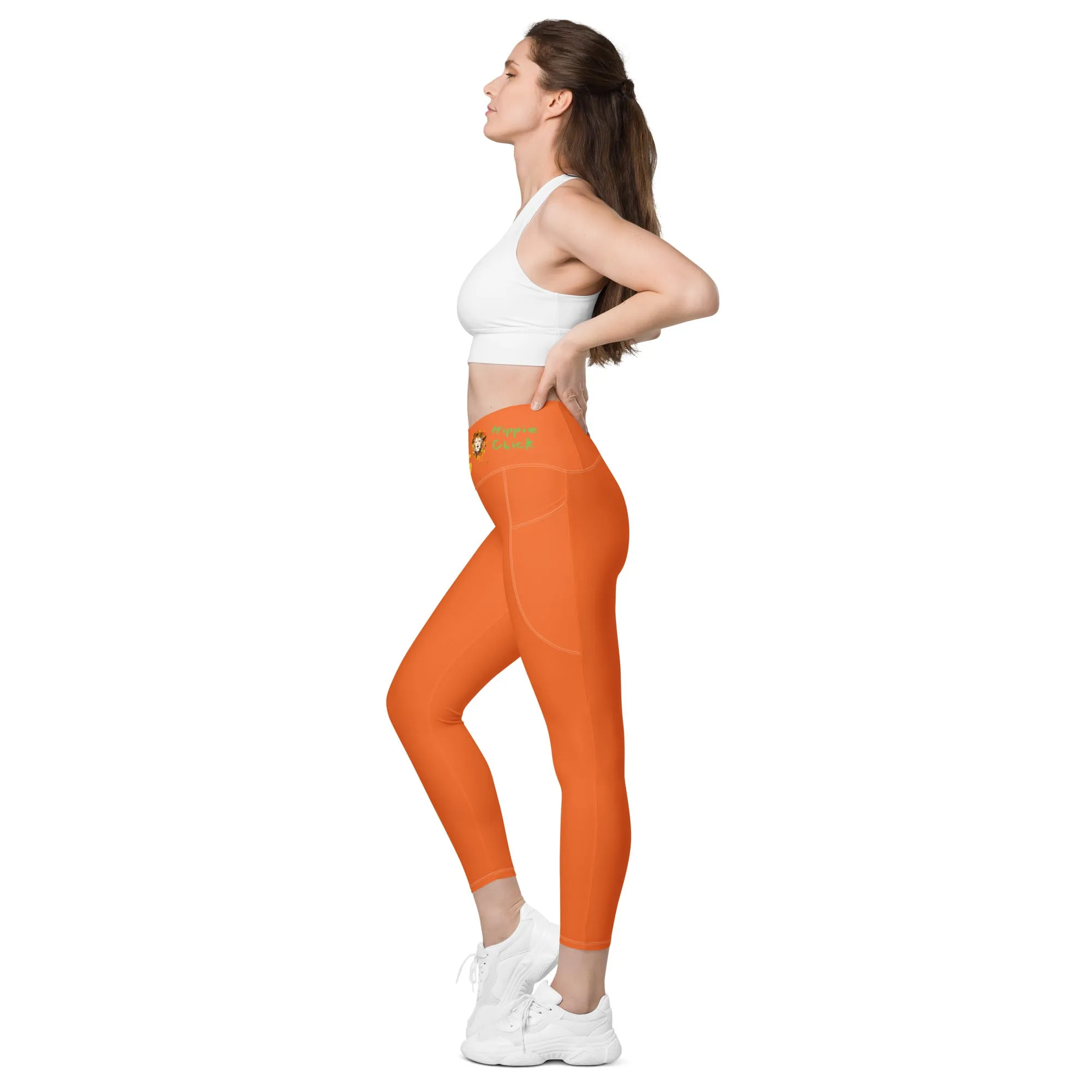 Orange Crossover Leggings