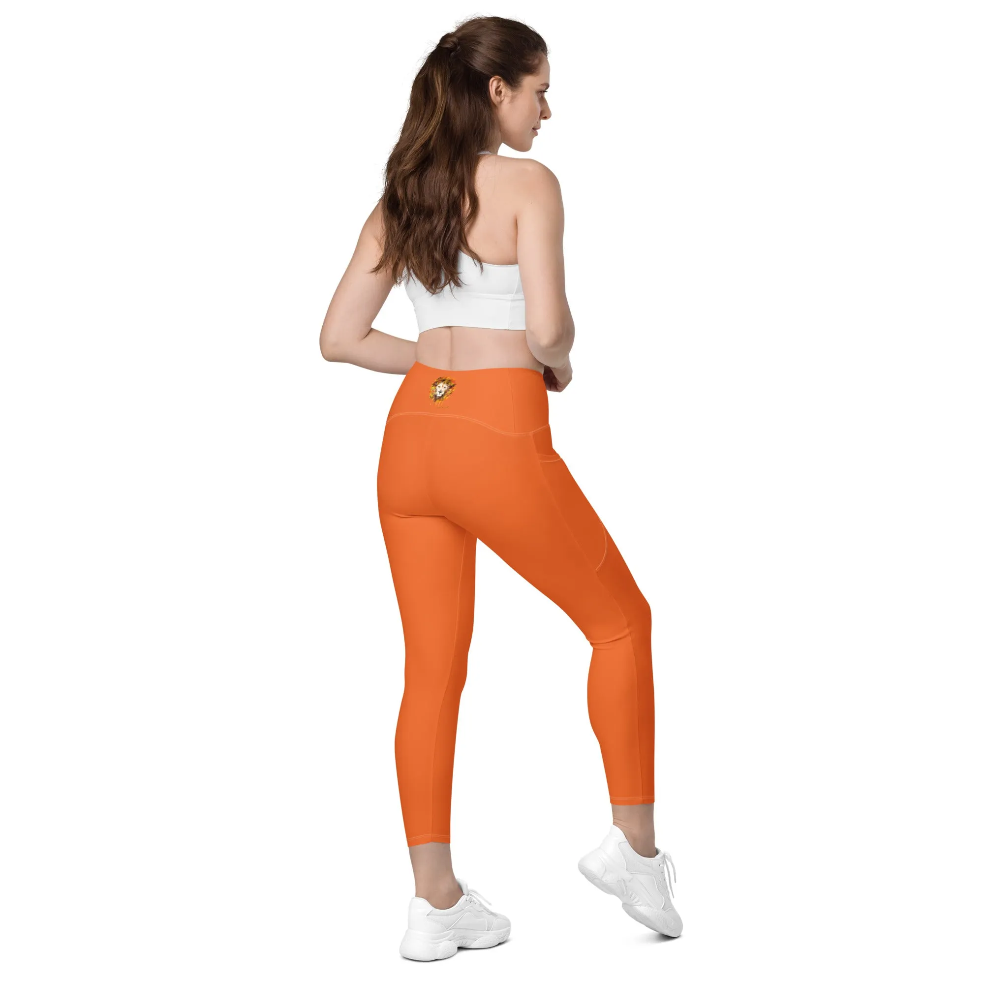 Orange Crossover Leggings