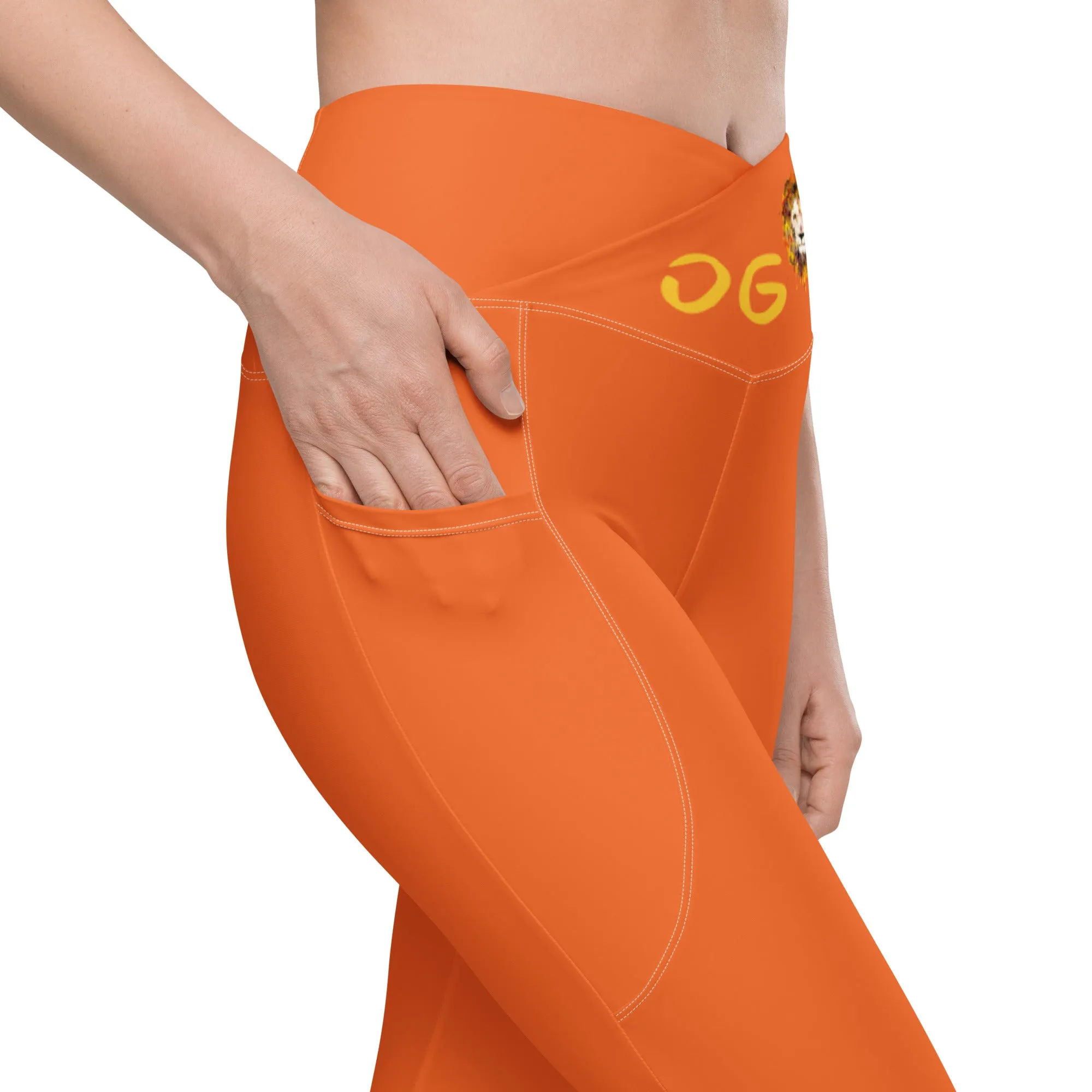 Orange Crossover Leggings