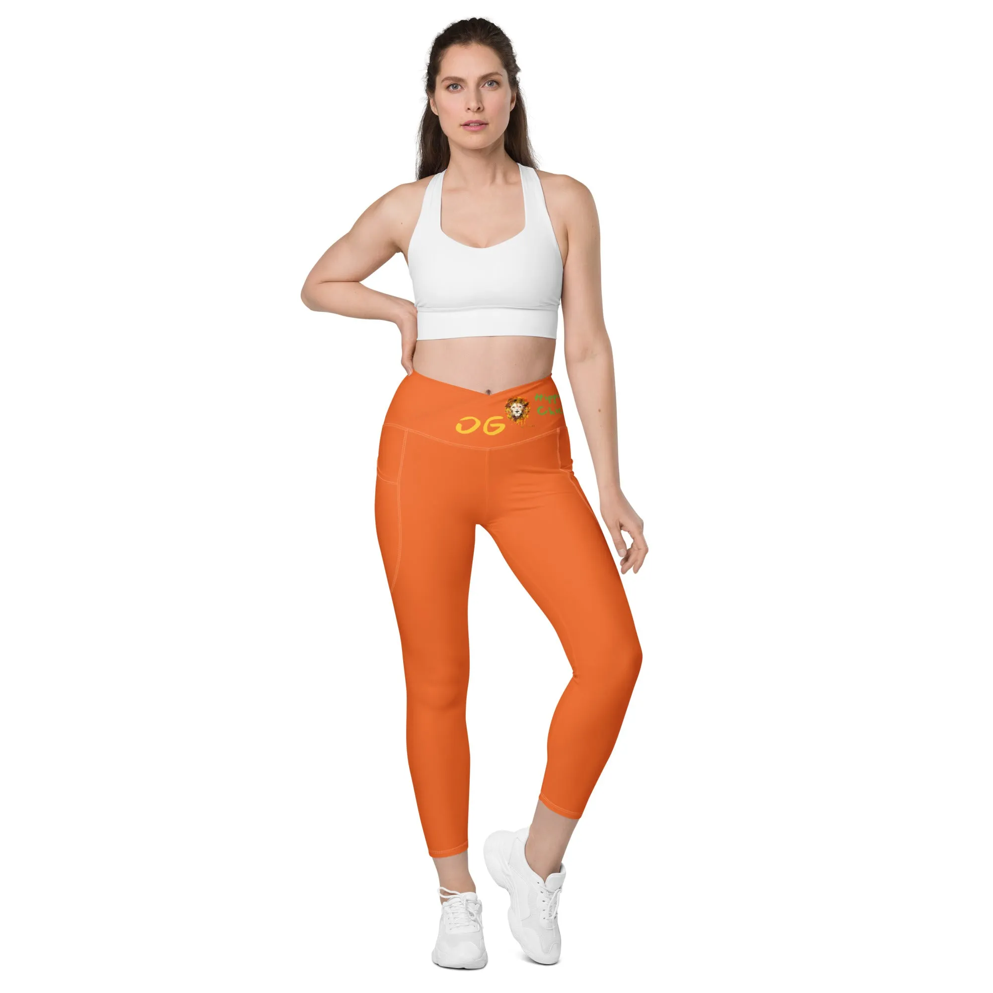 Orange Crossover Leggings