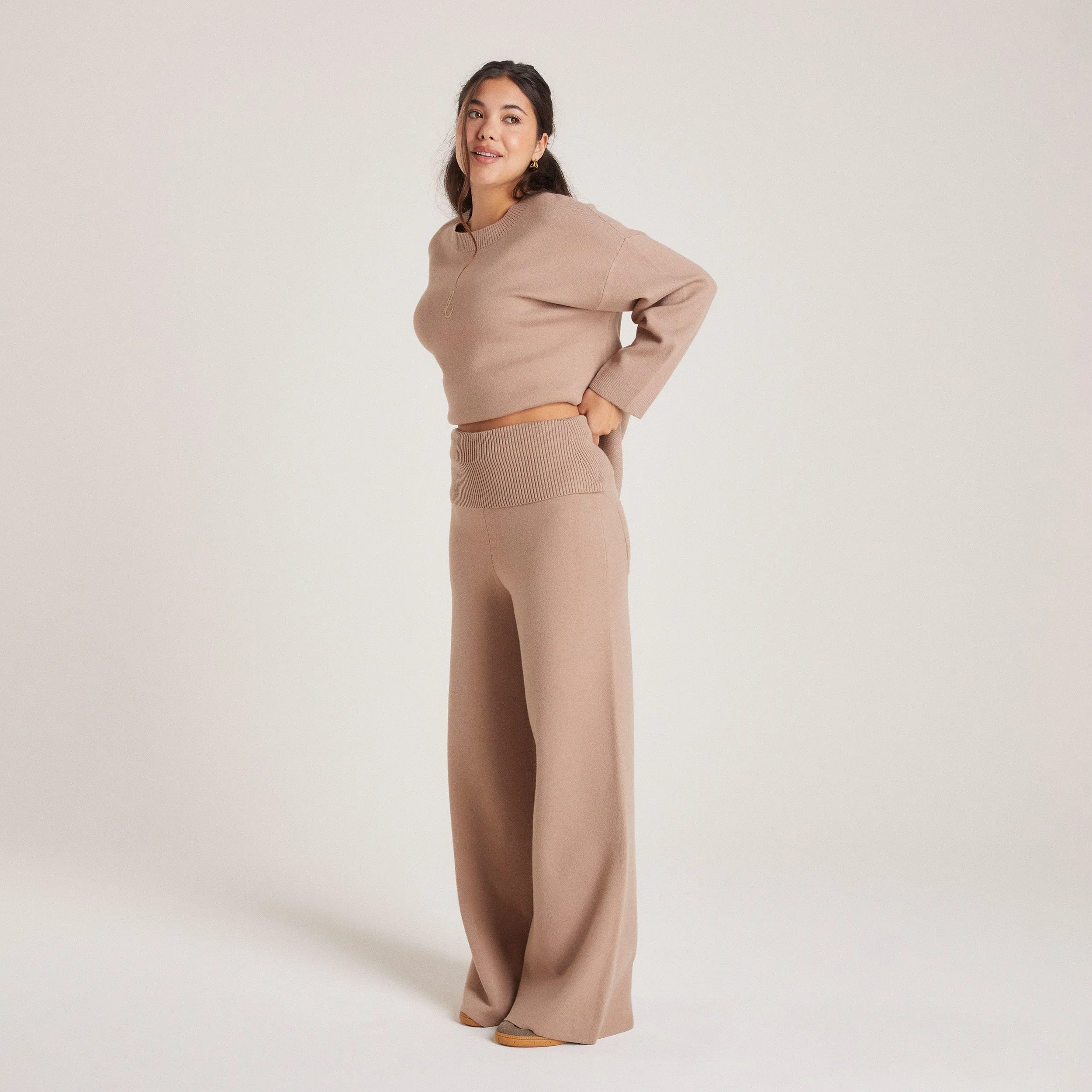 Pantalon en Maille - Vison