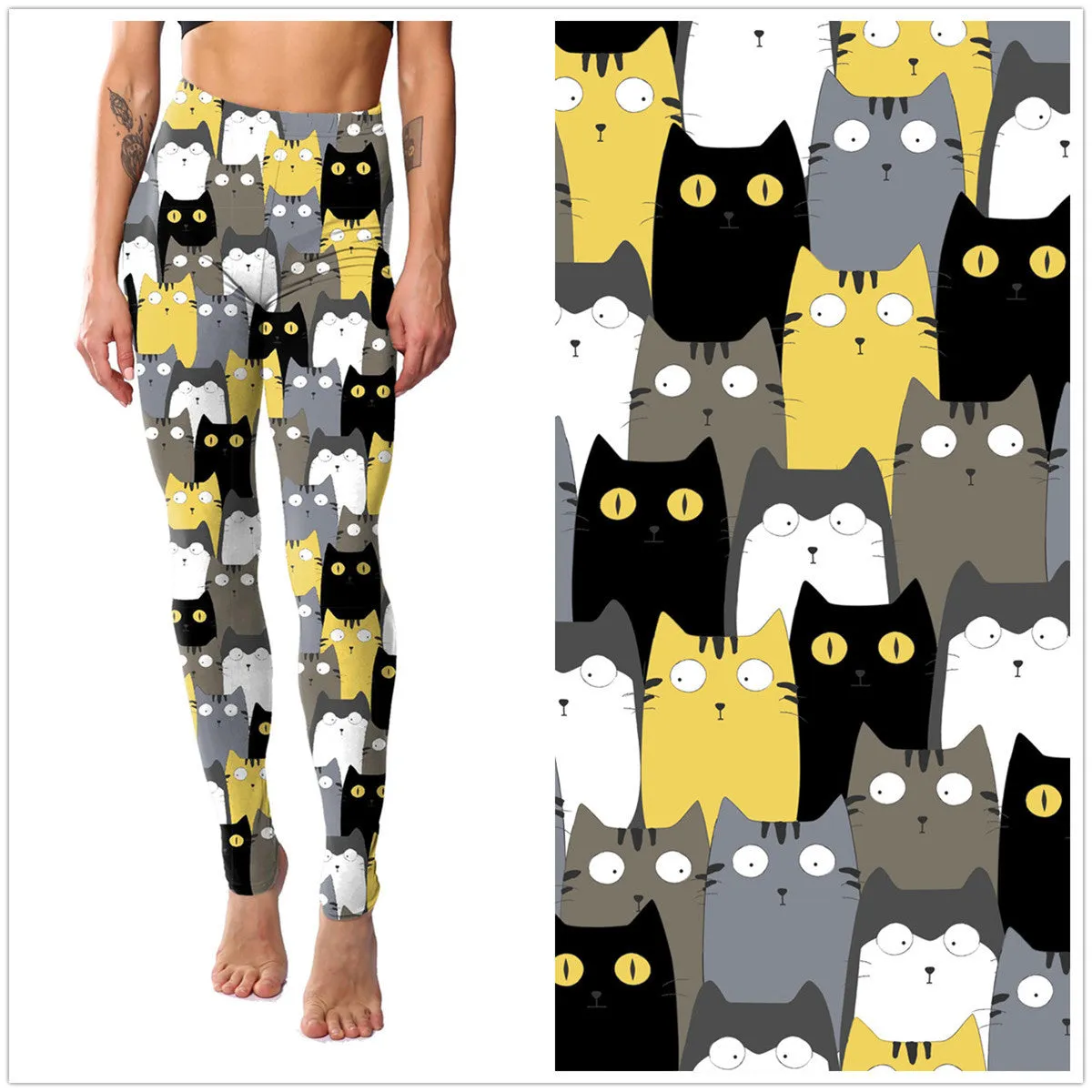 Personalized Kitten Print Leggings