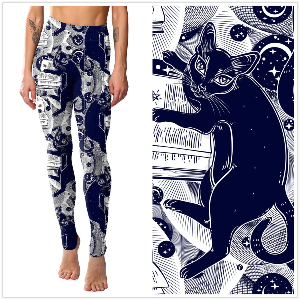 Personalized Kitten Print Leggings
