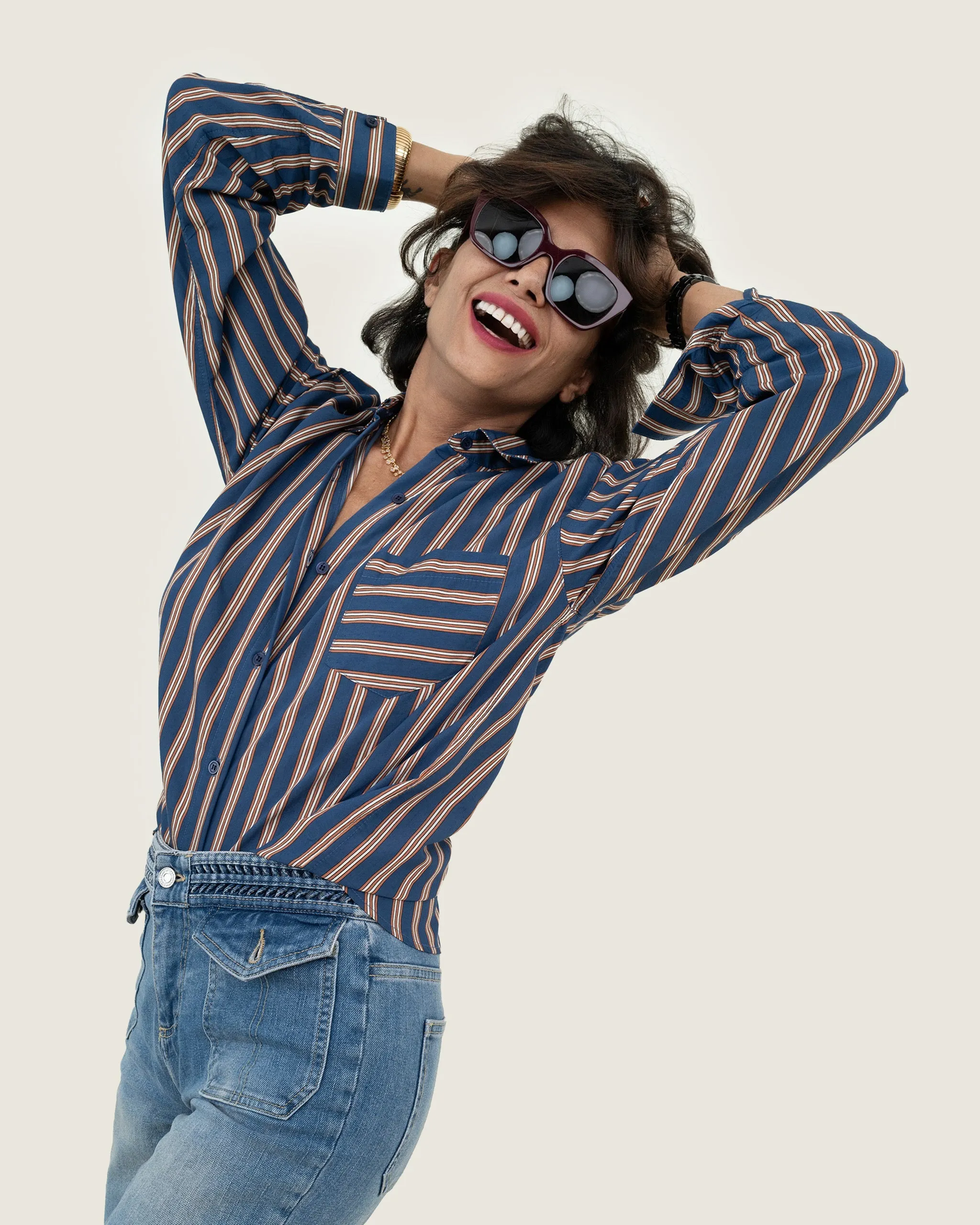 PHOEBE MULTI STRIPE - NAVY