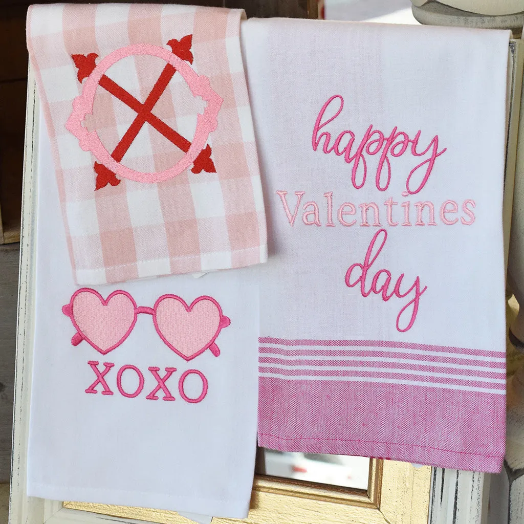 Pink Plaid XO Hand Towel