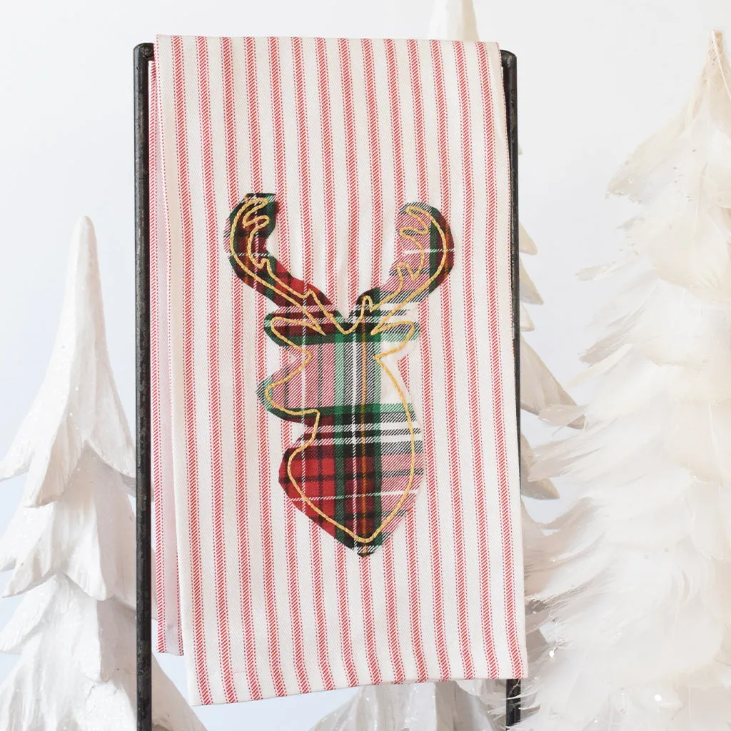 Plaid Deer Hand Towel