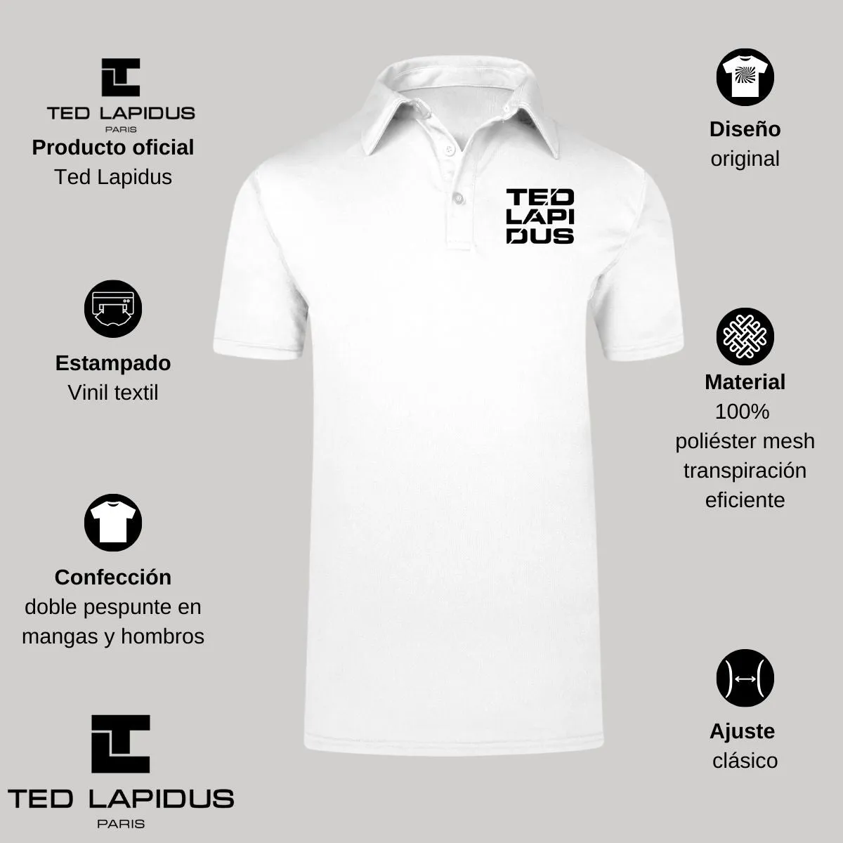 Playera Deportiva tipo polo Hombre Ted Lapidus Paris M.