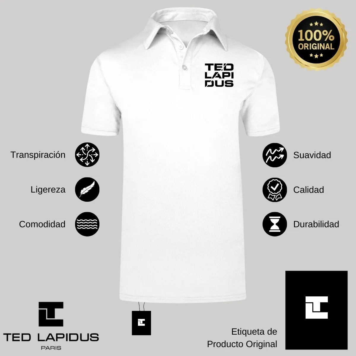 Playera Deportiva tipo polo Hombre Ted Lapidus Paris M.