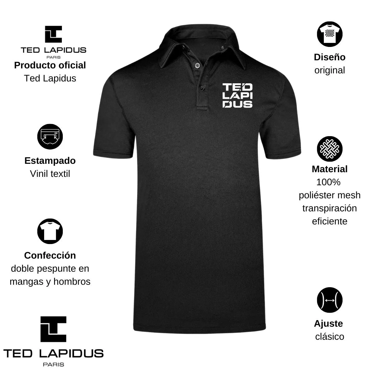 Playera Deportiva tipo polo Hombre Ted Lapidus Paris M.