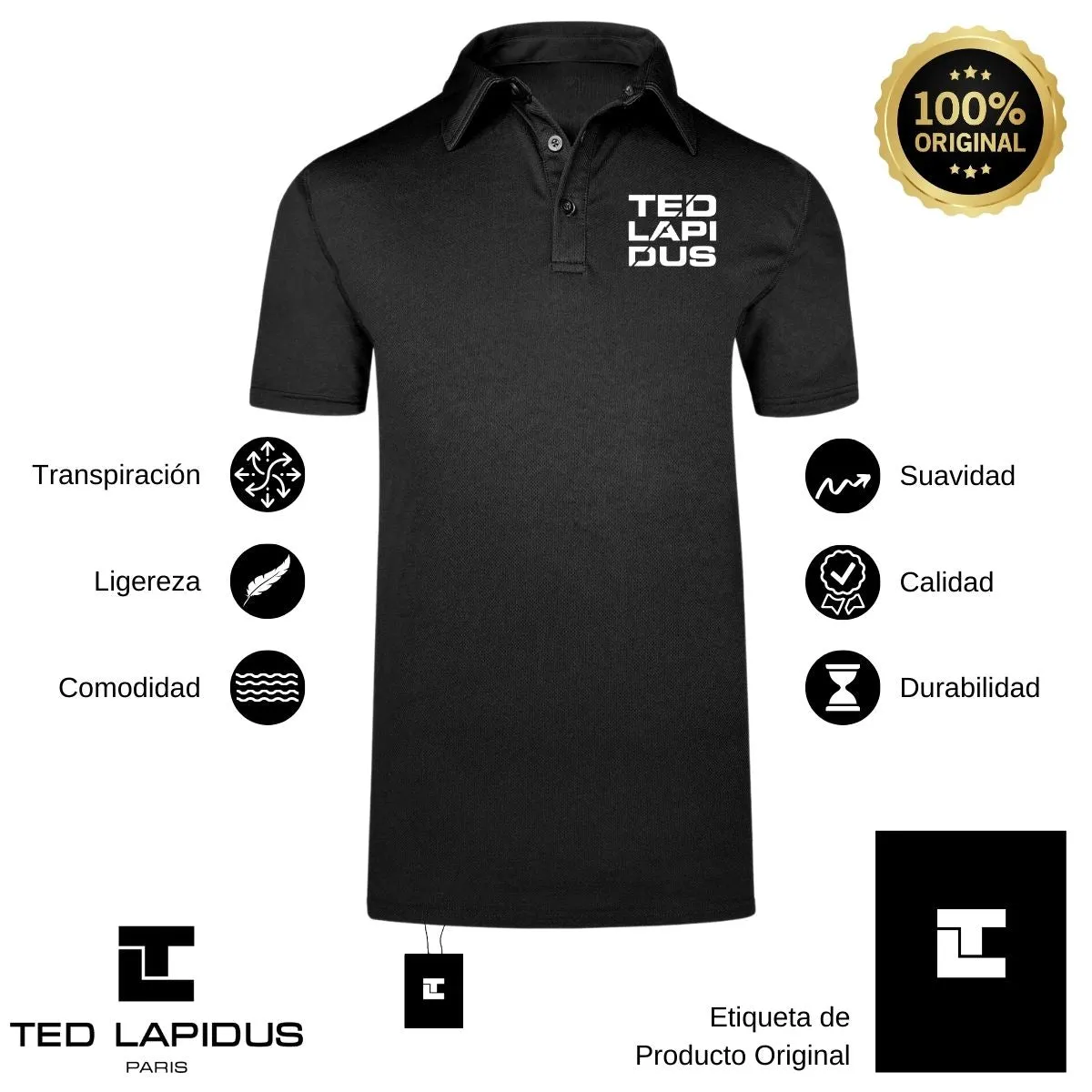 Playera Deportiva tipo polo Hombre Ted Lapidus Paris M.