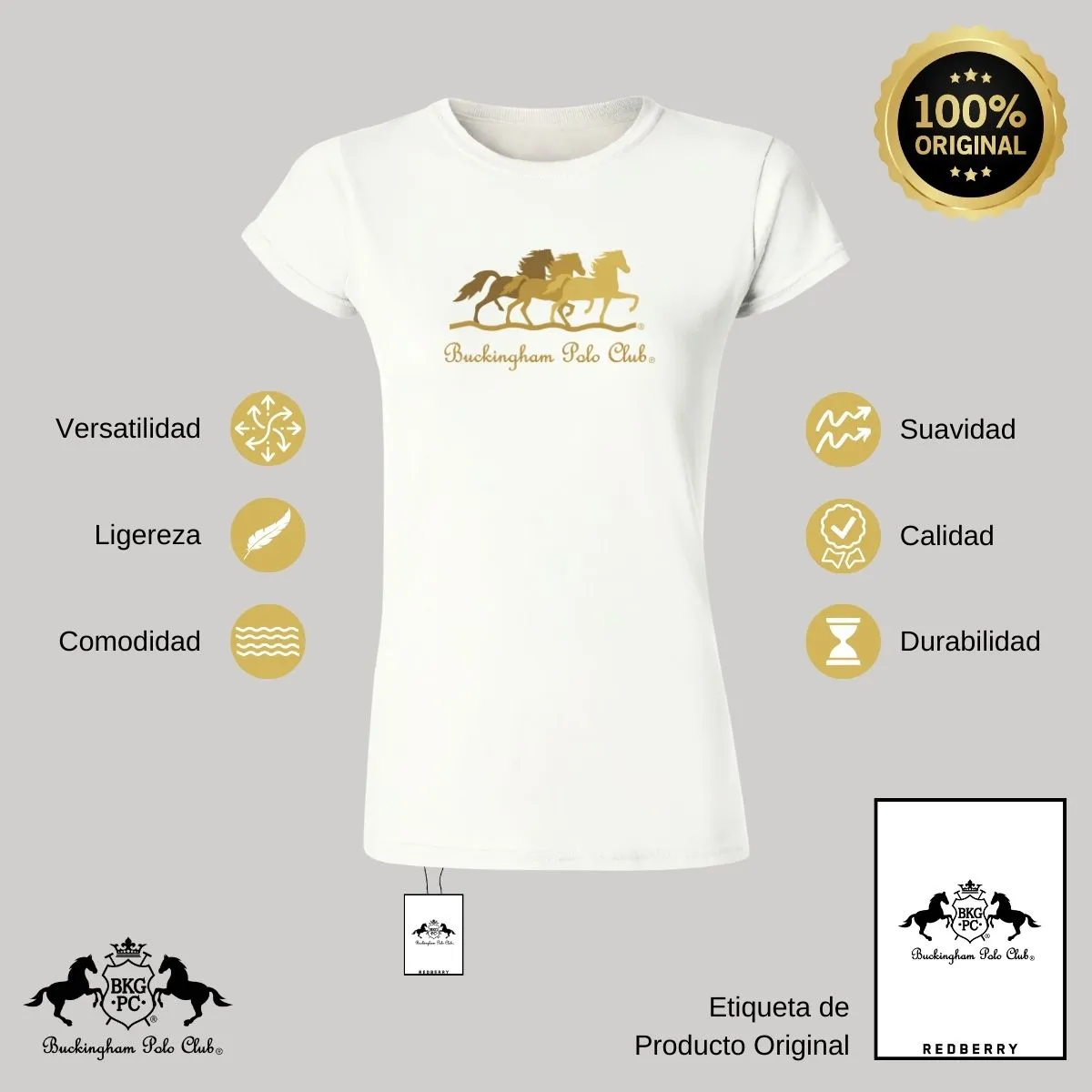 Playera Mujer Buckingham Polo Club Caballos