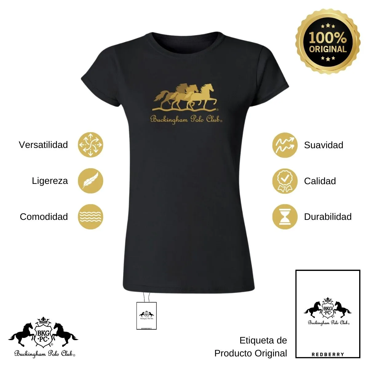 Playera Mujer Buckingham Polo Club Caballos