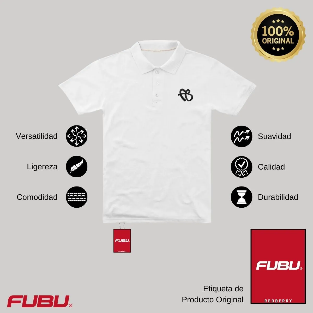 Playera Tipo Polo Piqué Hombre Fubu FB Mono Bordado