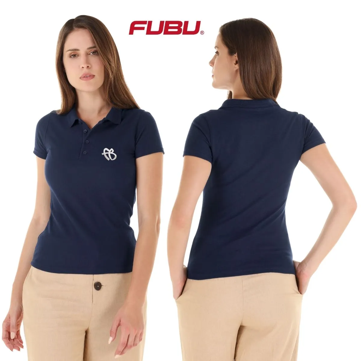 Playera Tipo Polo Piqué Mujer Fubu FB Mono Bordado
