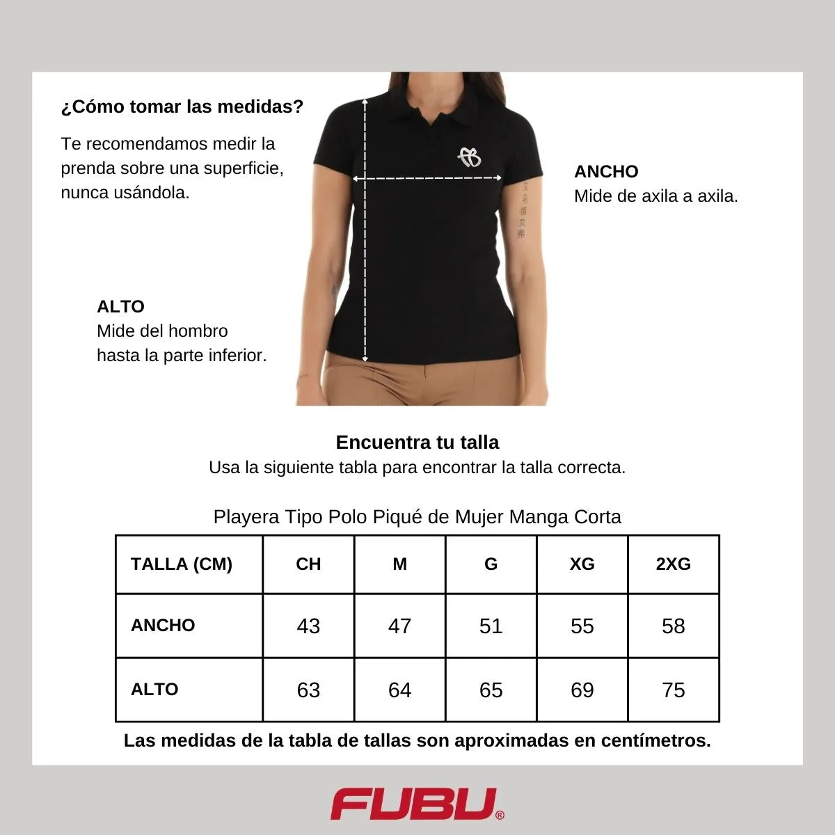 Playera Tipo Polo Piqué Mujer Fubu FB Mono Bordado
