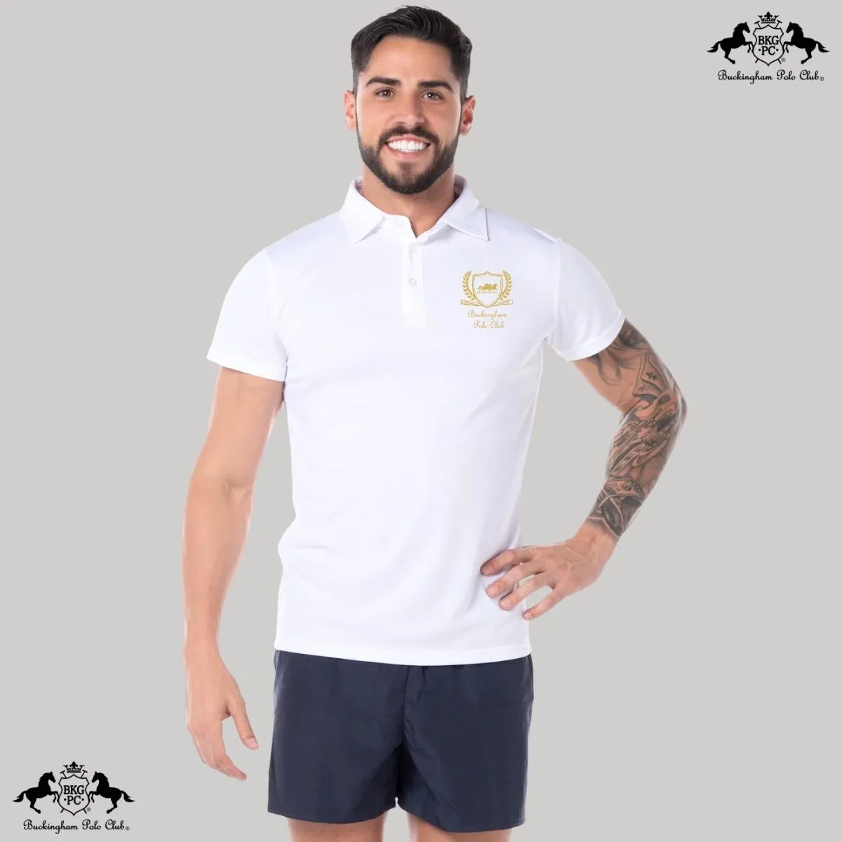 Playera Tipo Polo Transpirable Hombre Buckingham Polo Club Royal