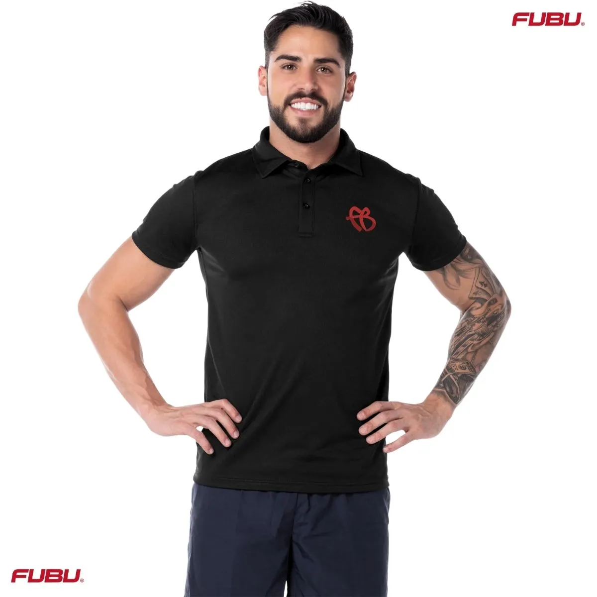 Playera Tipo Polo Transpirable Hombre Fubu FB Rojo Bordado