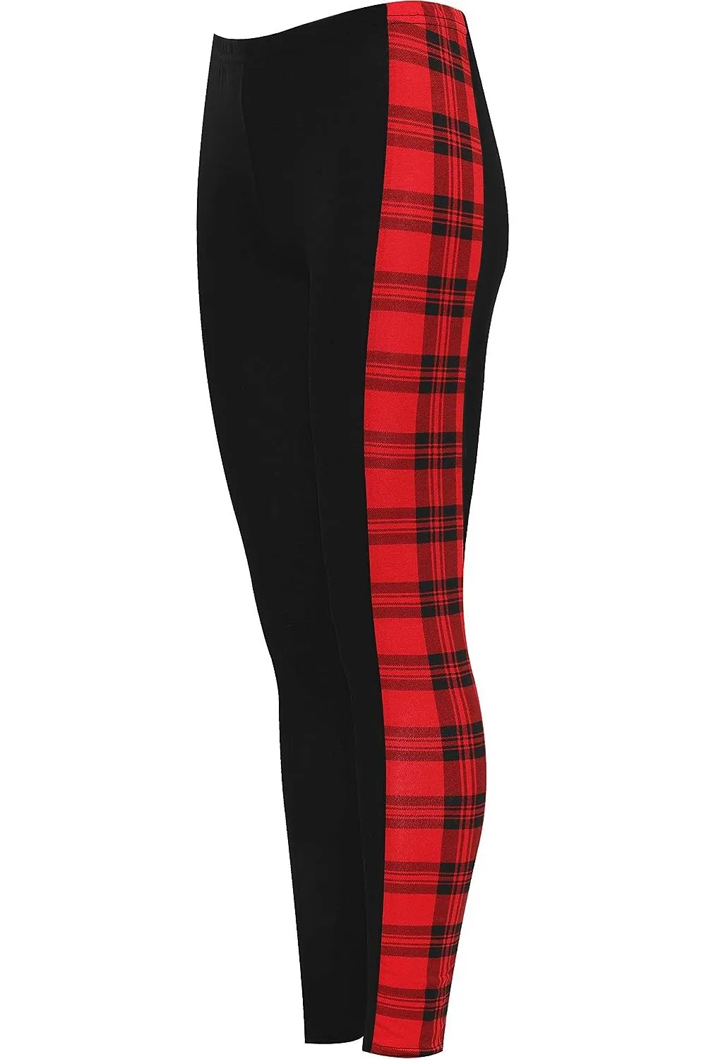 Plus Size Print Side Stripe High Waist Leggings