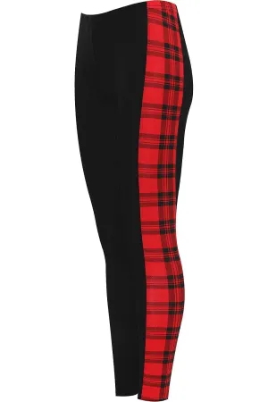 Plus Size Print Side Stripe High Waist Leggings