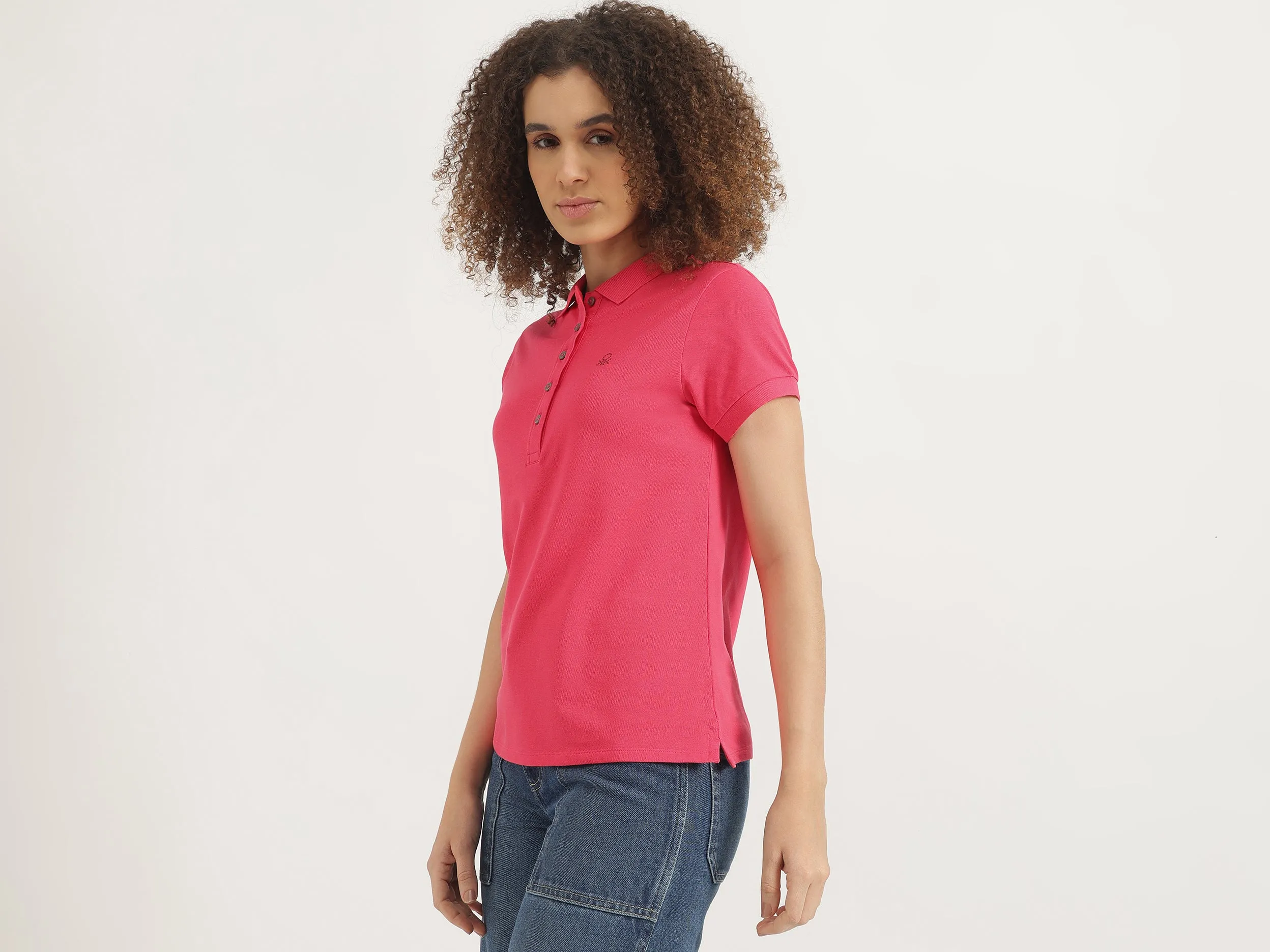Polo Neck Solid Tshirt