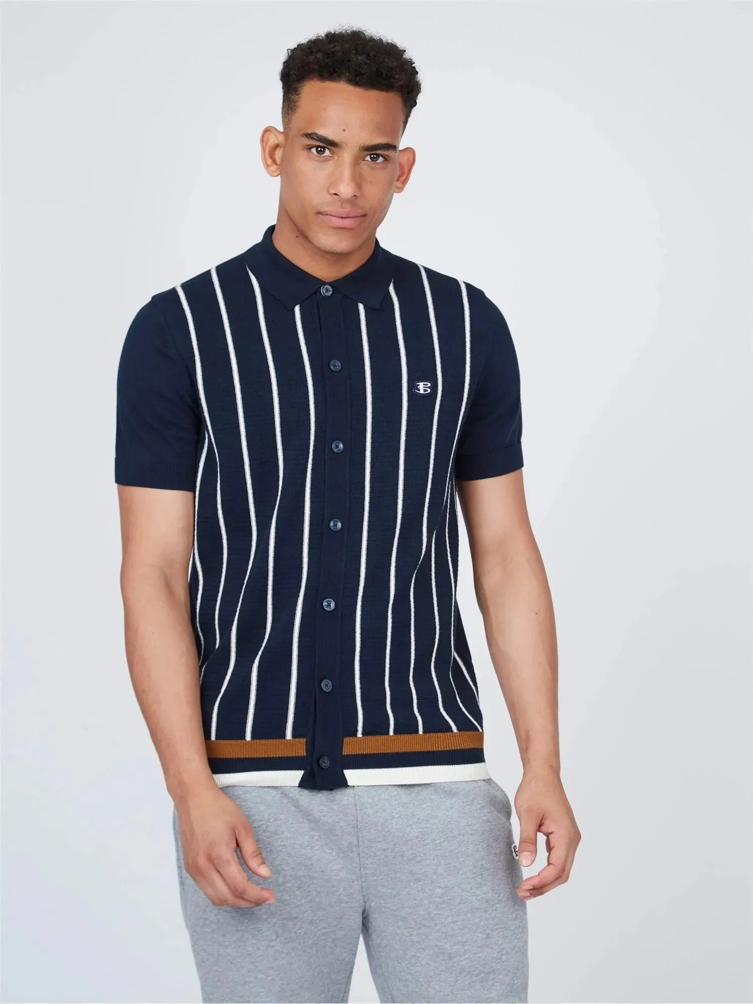 Polo Stripe Button Through