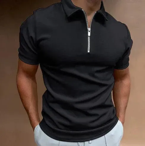 Polo Zane™ | Men's Slim Fit Polo Shirt | Zipper Closure, Short Sleeve, Breathable Casual Wear