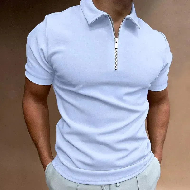 Polo Zane™ | Men's Slim Fit Polo Shirt | Zipper Closure, Short Sleeve, Breathable Casual Wear
