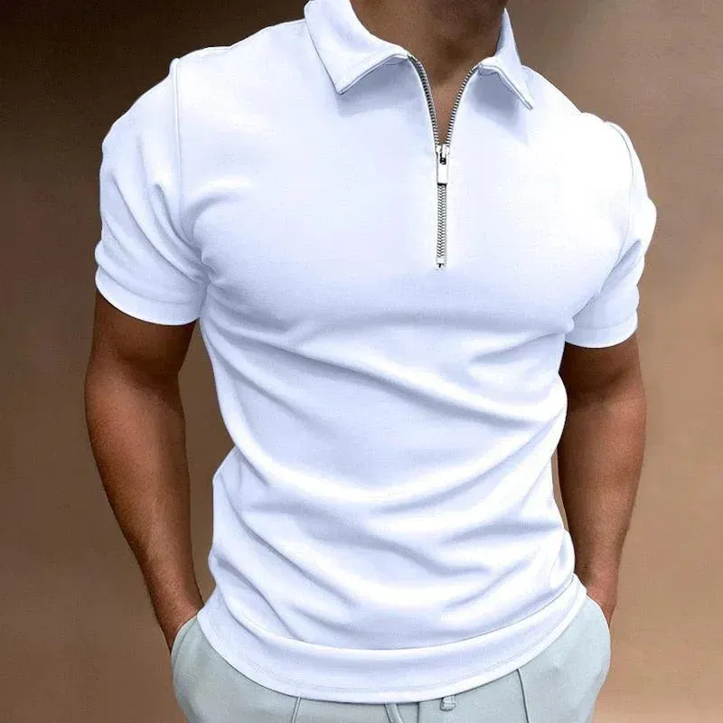 Polo Zane™ | Men's Slim Fit Polo Shirt | Zipper Closure, Short Sleeve, Breathable Casual Wear