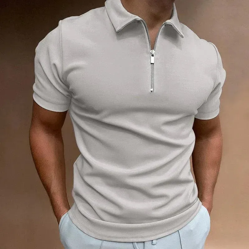 Polo Zane™ | Men's Slim Fit Polo Shirt | Zipper Closure, Short Sleeve, Breathable Casual Wear