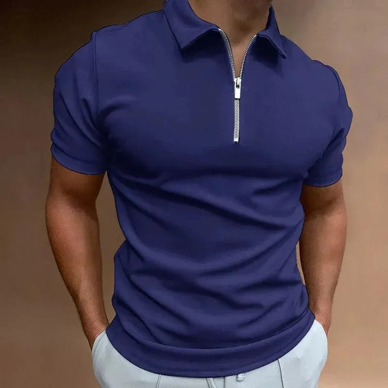 Polo Zane™ | Men's Slim Fit Polo Shirt | Zipper Closure, Short Sleeve, Breathable Casual Wear
