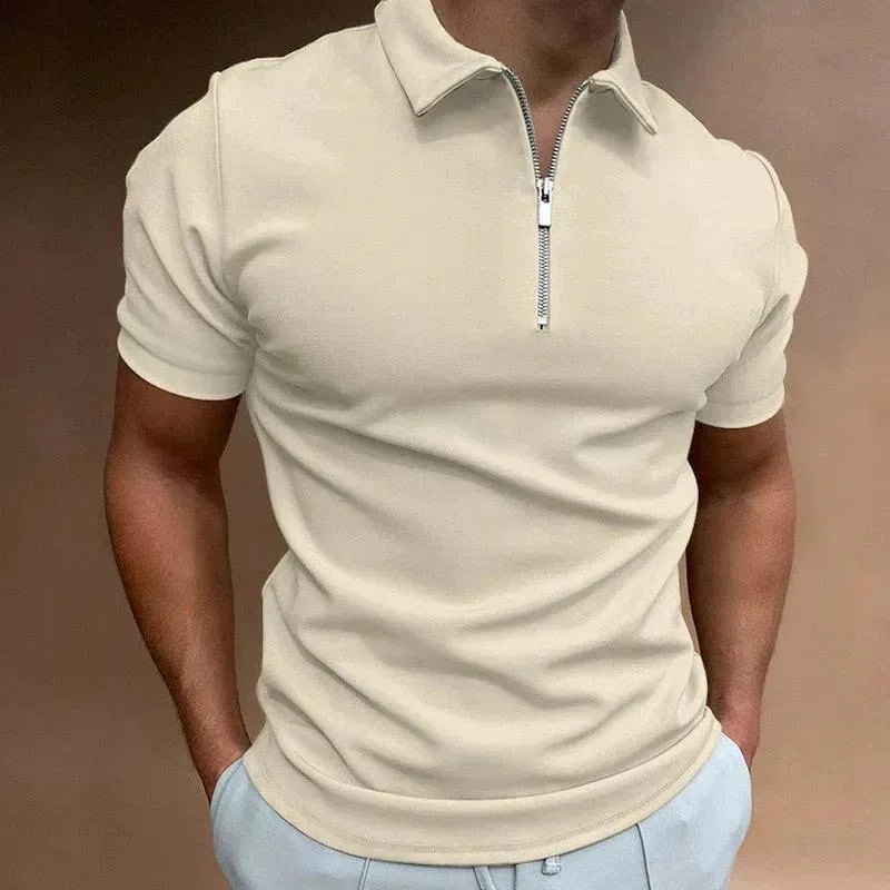 Polo Zane™ | Men's Slim Fit Polo Shirt | Zipper Closure, Short Sleeve, Breathable Casual Wear