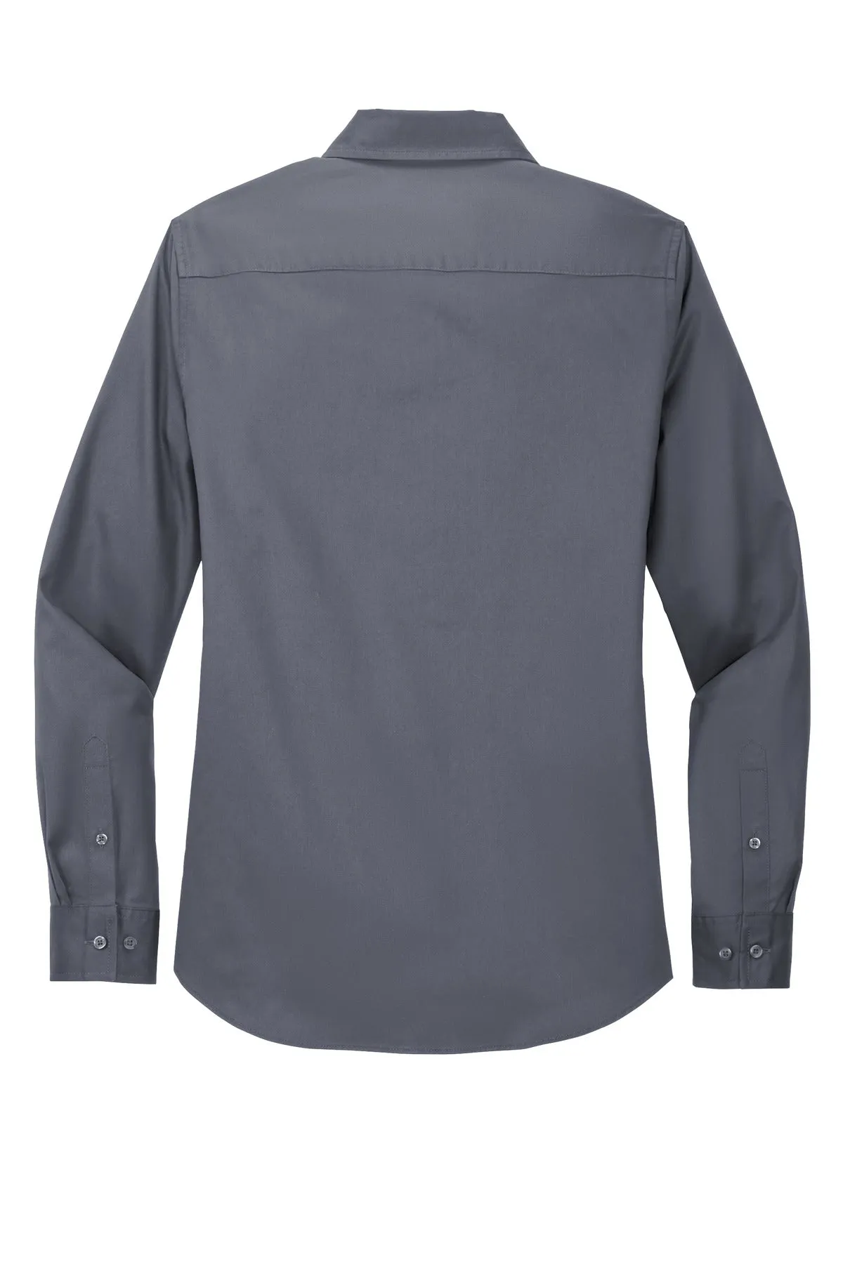 Port Authority Women's Long Sleeve Easy Care Shirt.  L608 Steel Grey/ Light Stone