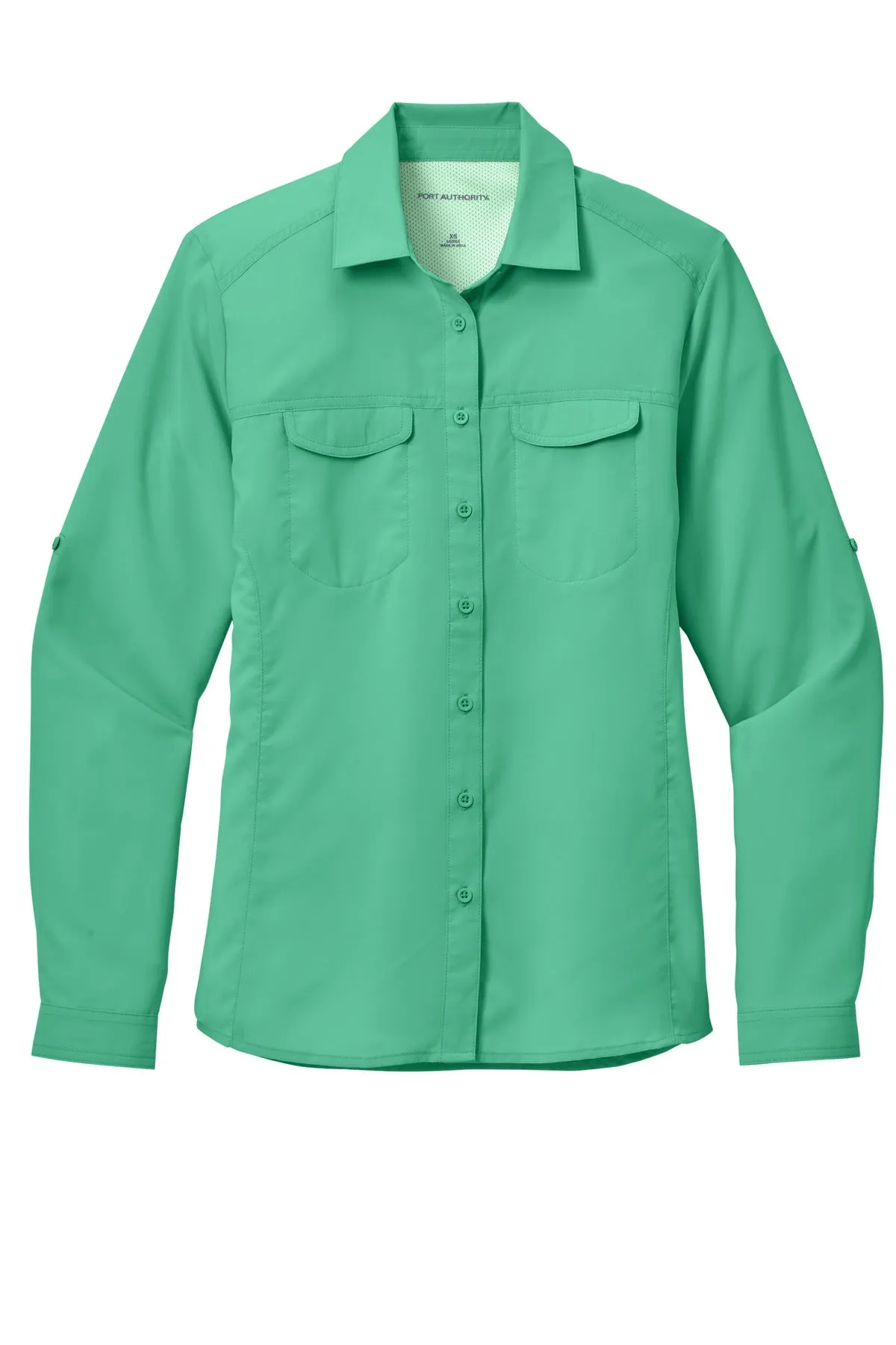 Port Authority Women's Long Sleeve UV Daybreak Shirt LW960 Bright Seafoam