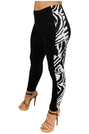 Print Side Stripe High Waist Leggings