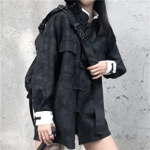 "DARK BLACK RETRO" SHIRT AUTUMN JACKET K111008