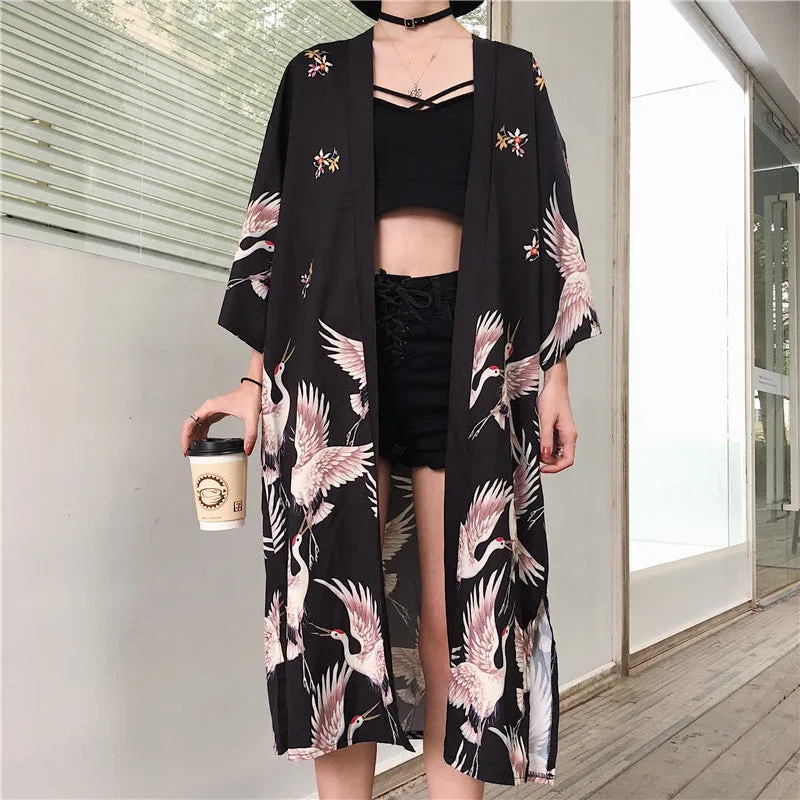 "HARAJUKU CRANE" SUNSCREEN CARDIGAN K071808