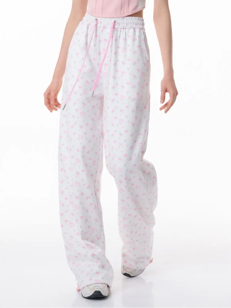 Rabbit Floral Casual Pants