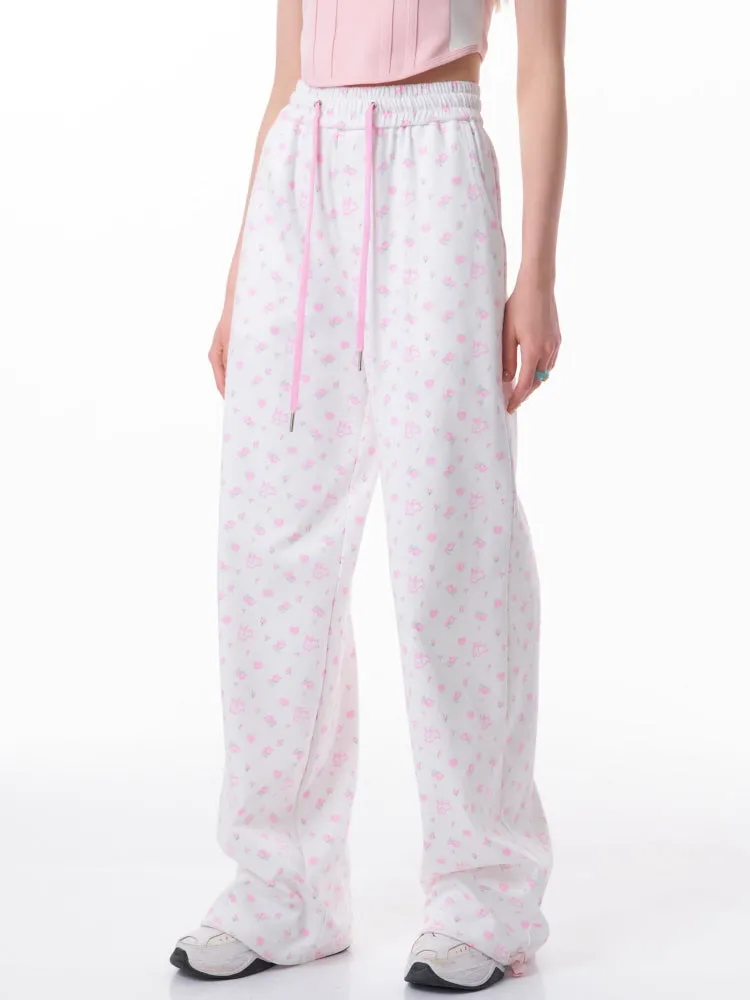 Rabbit Floral Casual Pants