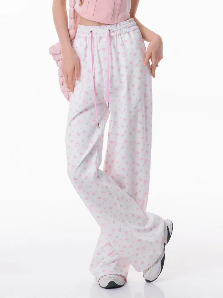 Rabbit Floral Casual Pants