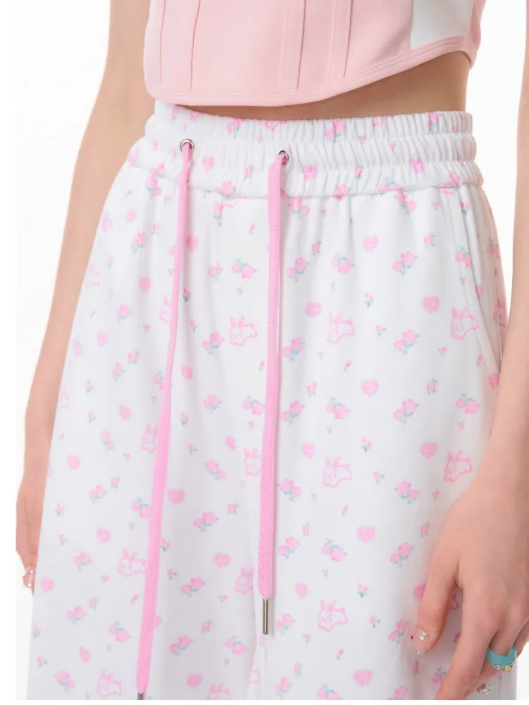 Rabbit Floral Casual Pants