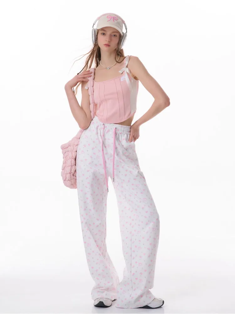 Rabbit Floral Casual Pants